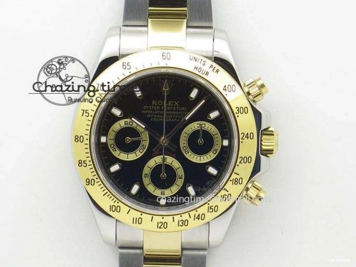 Plated YG 904L 1:1 116508 And SS Case Bracelet Green Clone Edition Dial Best Super A4130 ARF Daytona 0414